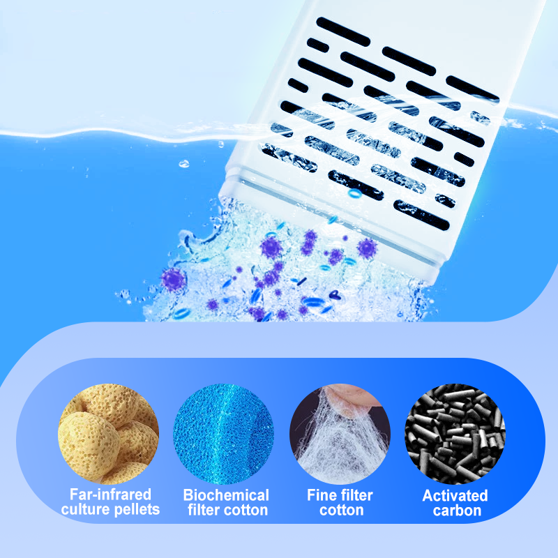 Filtro de acuario 3 en 1: filtración, oxigenación y bombeo de agua-ES