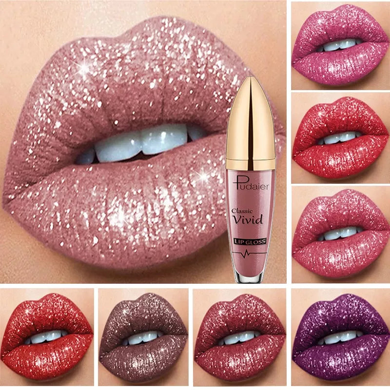 💥 Pirkite 1, gaukite 1 nemokamai 💋 Vandeniui atsparūs blizgučiai su deimantiniais lūpų blizgiais 🥰🎁-LT