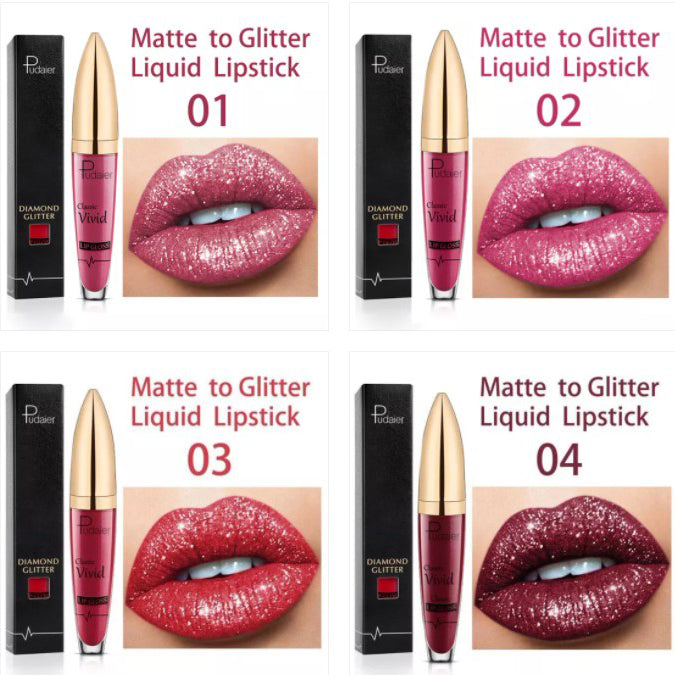 💥 Pirkite 1, gaukite 1 nemokamai 💋 Vandeniui atsparūs blizgučiai su deimantiniais lūpų blizgiais 🥰🎁-LT