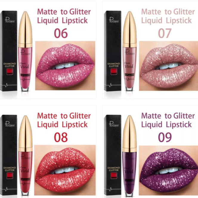 💥 Pirkite 1, gaukite 1 nemokamai 💋 Vandeniui atsparūs blizgučiai su deimantiniais lūpų blizgiais 🥰🎁-LT