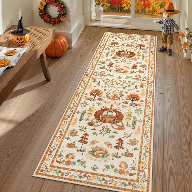 Una alfombra navideña suave y antideslizante para la decoración del hogar.-ES