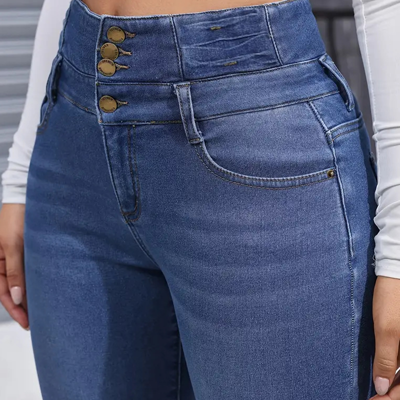 👖Ζεστό και άνετο γυναικείο τζιν παντελόνι με φλις επένδυση-GR