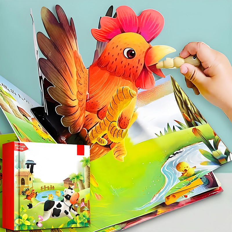 ✨【Vaikiška knyga su 3D gyvūnais – interaktyvi mokymosi priemonė patiems mažiausiems】✨-LT