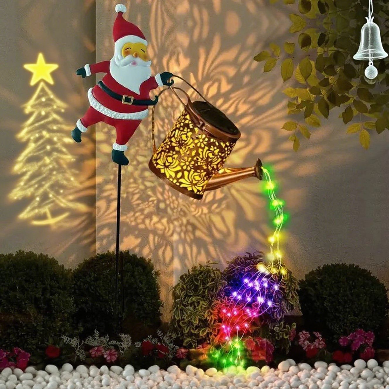 🎅 Ηλιακό φωτιστικό Άγιου Βασίλη - Μαγικό φως γεμίζει τον κήπο σας με μια εορταστική λάμψη. ✨-GR