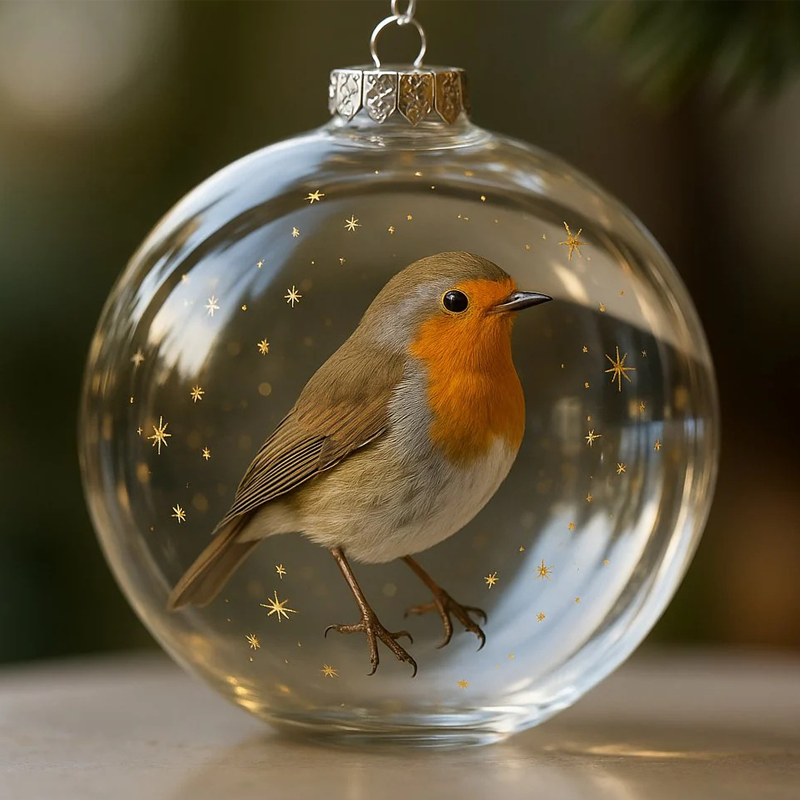 Adornos esféricos de cristal - Motivos animales hiperrealistas-ES