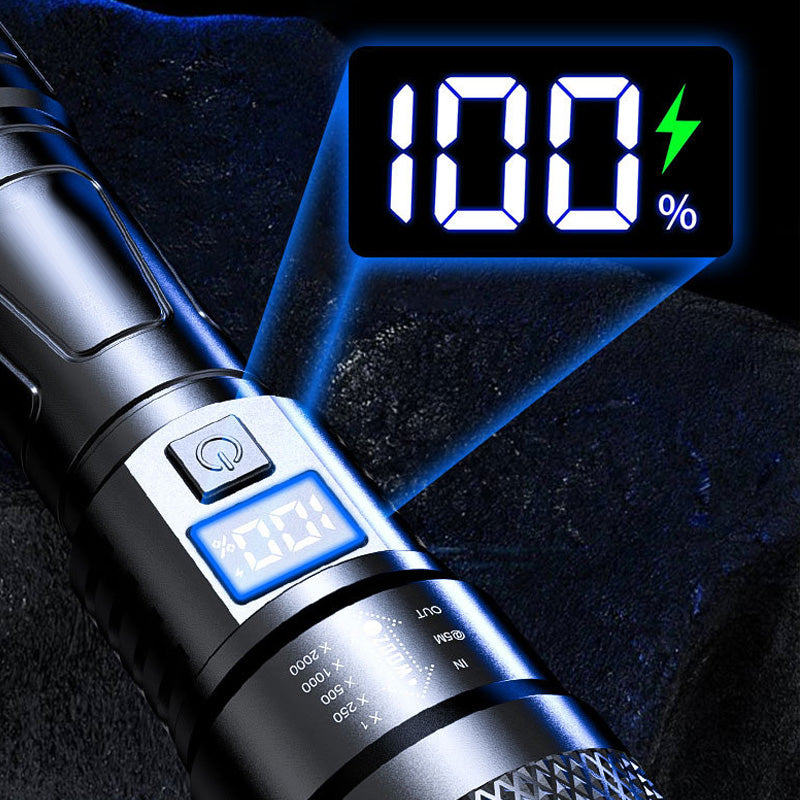 Linterna LED con luz potente y cuerpo retráctil-ES