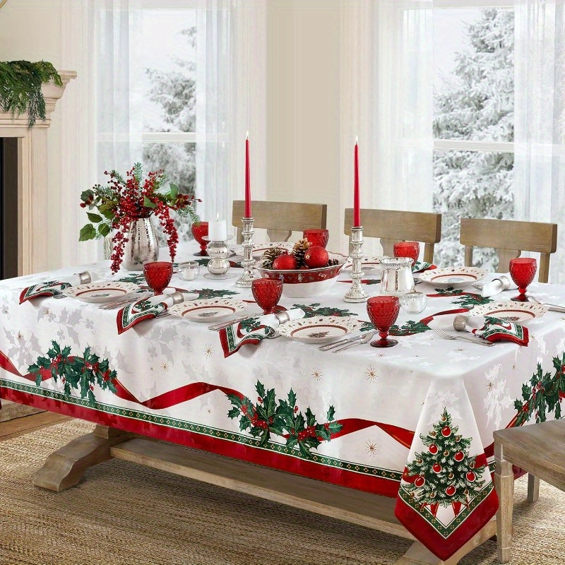 Mantel navideño rectangular impermeable-ES