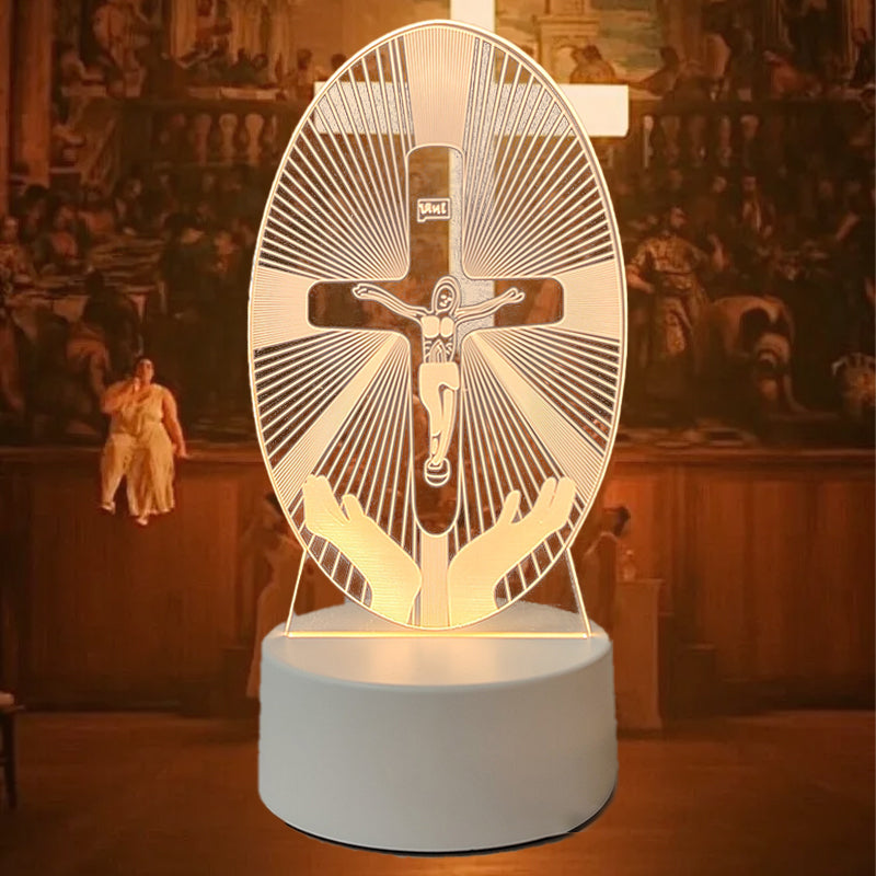🌙 Paz y fe en una sola luz: lámpara de noche 3D con Jesús-ES