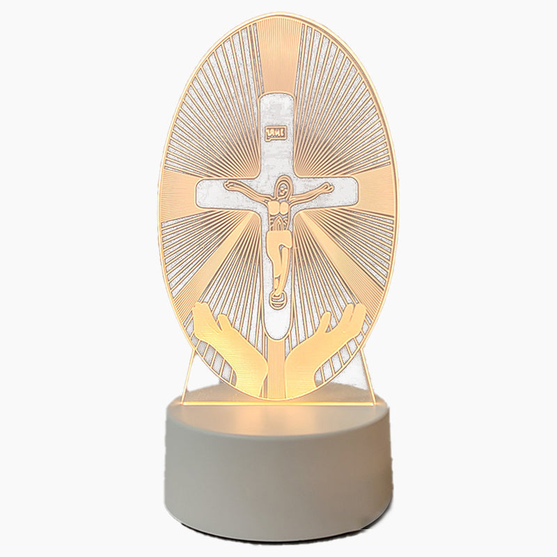 🌙 Paz y fe en una sola luz: lámpara de noche 3D con Jesús-ES