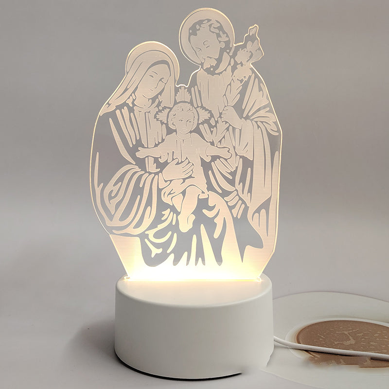 🌙 Paz y fe en una sola luz: lámpara de noche 3D con Jesús-ES