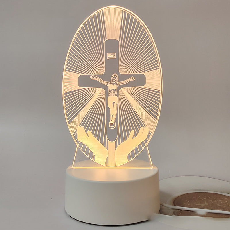 🌙 Paz y fe en una sola luz: lámpara de noche 3D con Jesús-ES