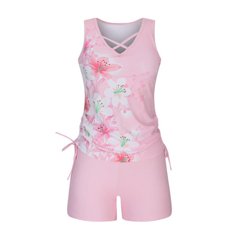 👙S-3XL🏖️Ženske vzorčaste dvodelne kopalke tankini-SI
