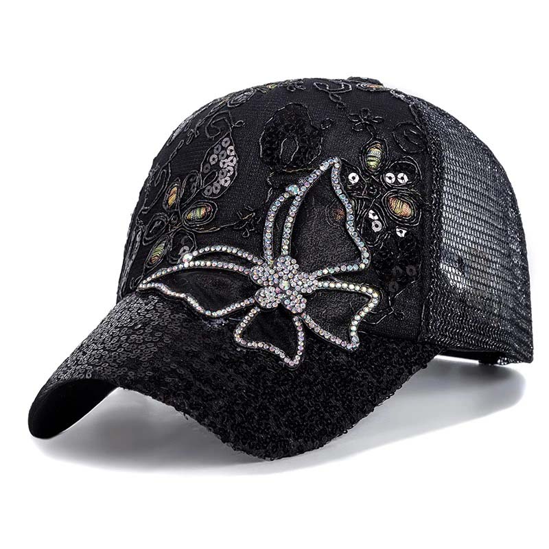 📦 Plačilo ob dostavi – Bleščeča baseball kapa "Kristalni metulj" | Bleščeče dvostranske bleščice, bleščeč dizajn metulja 🧢✨-SI