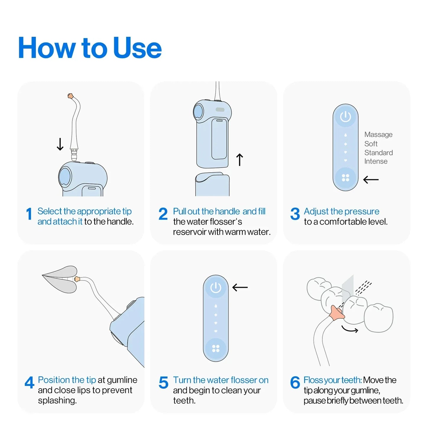 Irrigador dental portátil Usmile C10-ES